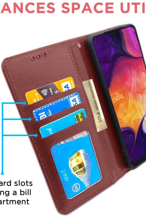 Samsung Galaxy A50/A50S/A30S Flip Cover| Leather Finish (Brown)