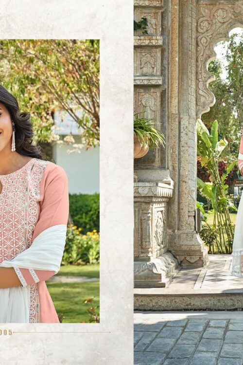 Stitched Gorgeous Lucknowbi Cotton Slub Fabric Long Straight Type Kurti and Bottom with Dupatta